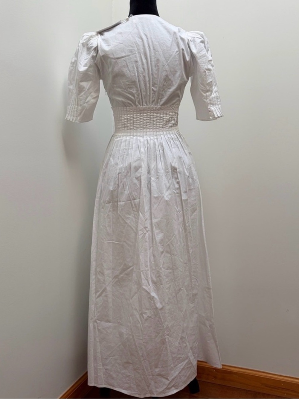 NWT Lovaan- Boehm Short-Sleeve Cotton Midi Dress White Size AU 6 US 2 Summer - Picture 12 of 14